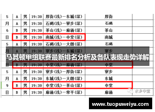 马其顿甲组联赛最新排名分析及各队表现走势详解